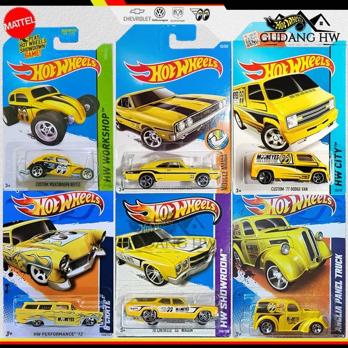 HOT WHEELS MOON EYES TEAM 8 CRATE VW CUSTOM BEETLE DODGE VAN