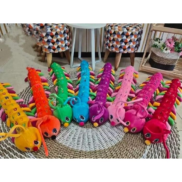 Boneka ulil jumbo ulat bulu lucu berkualitas panjang 80 cm