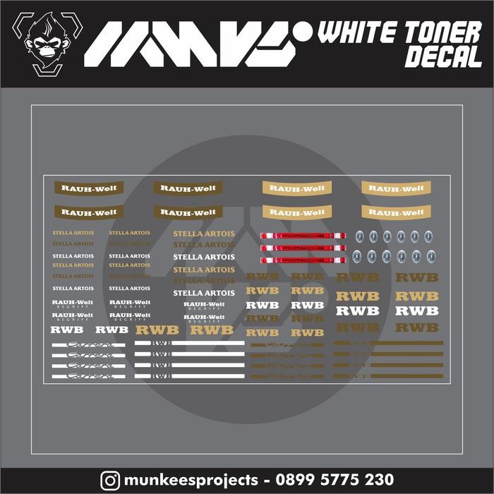 Decal Waterslide White Toner RWB Stella Artois
