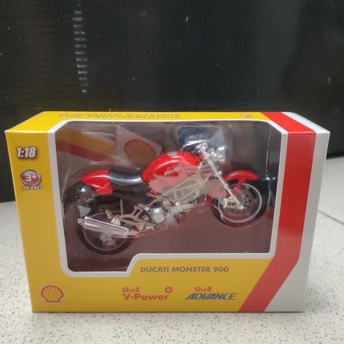 Diecast Mainan Motor Shell Ducati Monster 900 Original by Burago