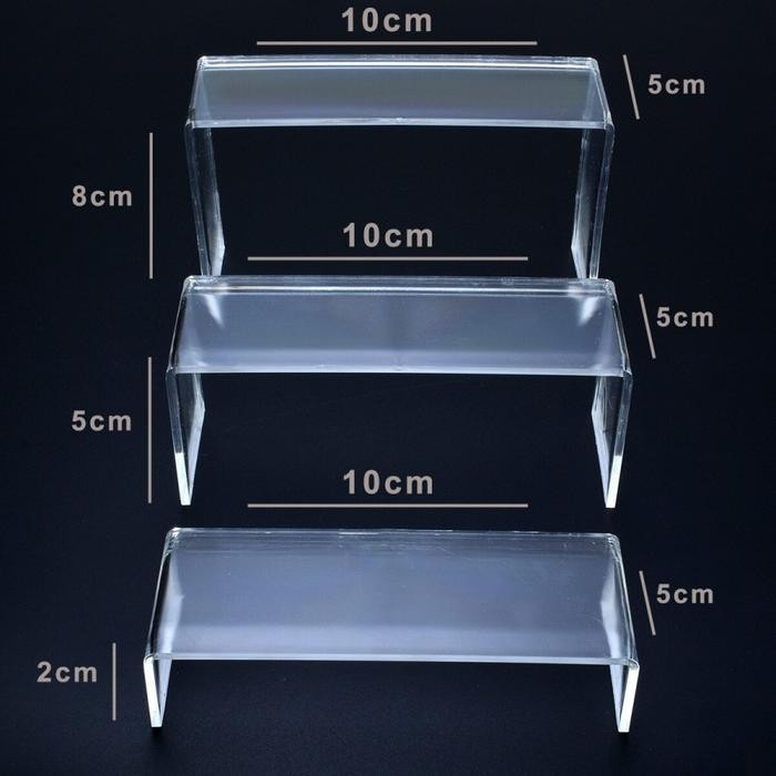 AKRILIK STAND DISPLAY 1 SET - BASE RAK ACRYLIC UNTUK ACTION FIGURE, DIECAST, PATUNG MINIATUR,