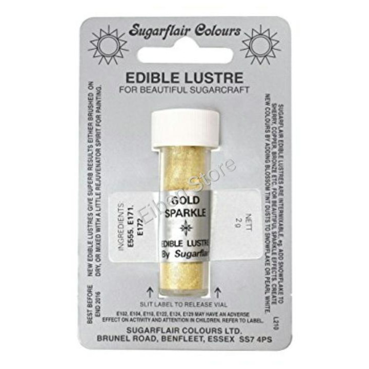 

Sugarflair Edible Lustre Color Gold Sparkle Btl-2gr