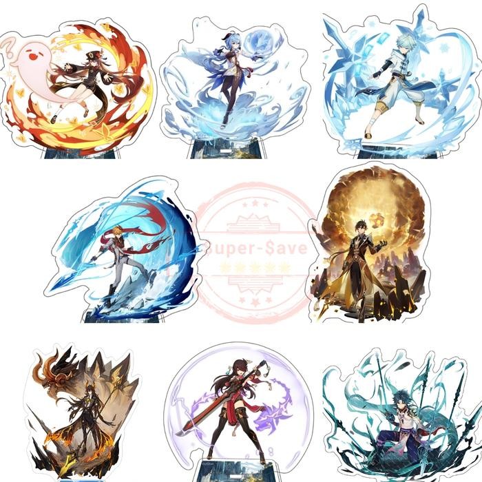 Childe Zhongli Chongyun Stand Display Genshin Impact Figure, Standee, -Gratisongkir