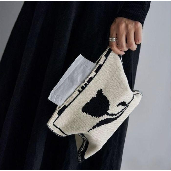 (Allthebest) Kotak tisu kain/kotak tisu/kotak tisu tulip warna hitam hijau