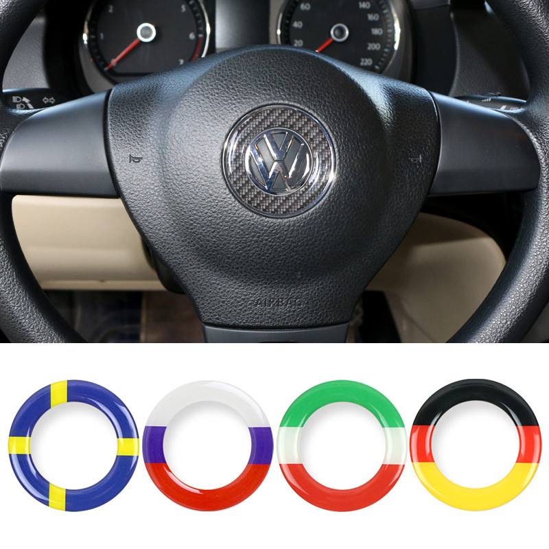 IMPORT STEERING WHEEL CAR STICKER GERMANY FLAG DECAL EMBLEM FOR VOLKSWAGEN VW POLO BEETLE TOURAN