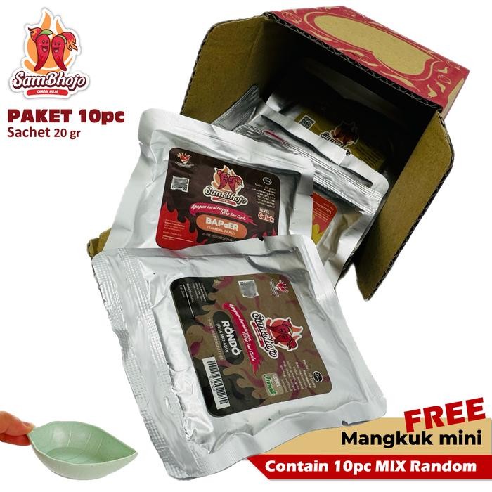 

TERLARIS SamBhojo Paket 10pc Sambal Sachet 20gr Free Mangkuk READY STOCK