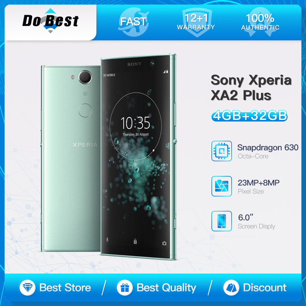 Sony Xperia XA2 Plus H3413 H4493 4G LTE Cell phone 6.0" IPS LCD 4GB+32GB Snapdragon 630 Octa-Core 23