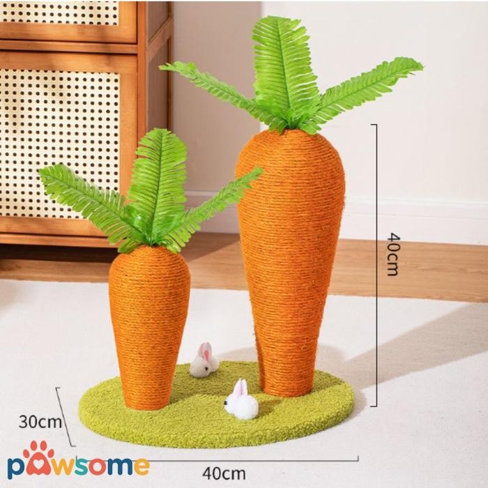 Pawsome Garukan Kucing Wortel, Tempat Cakaran Kucing, Cat Scratcher Wortel - 4 Varian