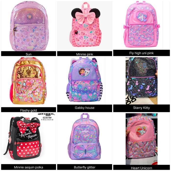 TAS SMIGGLE PRINCESS, MINNIE, STARRY CAT, GABBY, FLASHY, SUN BACKPACK