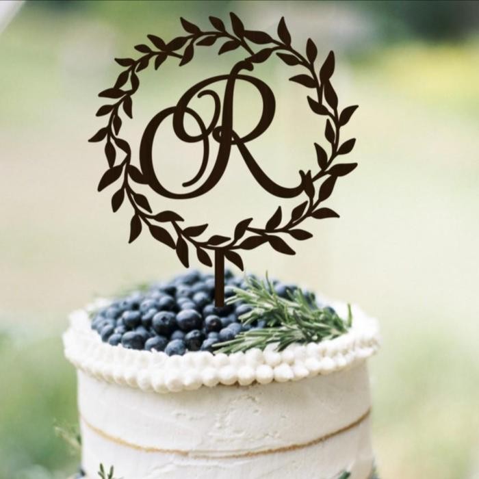 Cake Topper Wedding Initial Wedding Cake Topper Hiasan Kue Wedding