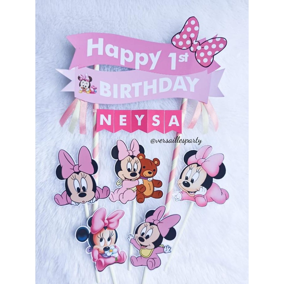 Cake Topper Baby Minnie/Topper Kue Baby Minnie Mouse/Baby Minnie