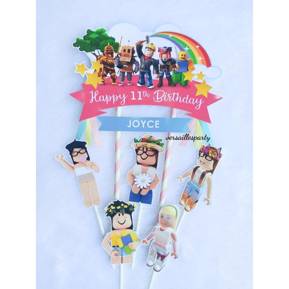 Cake Topper Roblox Girl Rainbow/Topper Kue Roblox Girl/Tusukan kue