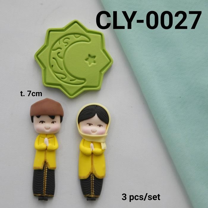 CLY-0027 Cake topper hiasan kue clay lebaran idul fitri eid mubarak