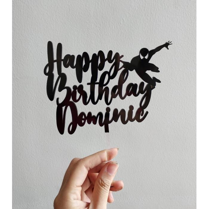 CAKE TOPPER CUSTOM SPIDERMAN / TOPPER BIRTHDAY / HIASAN KUE