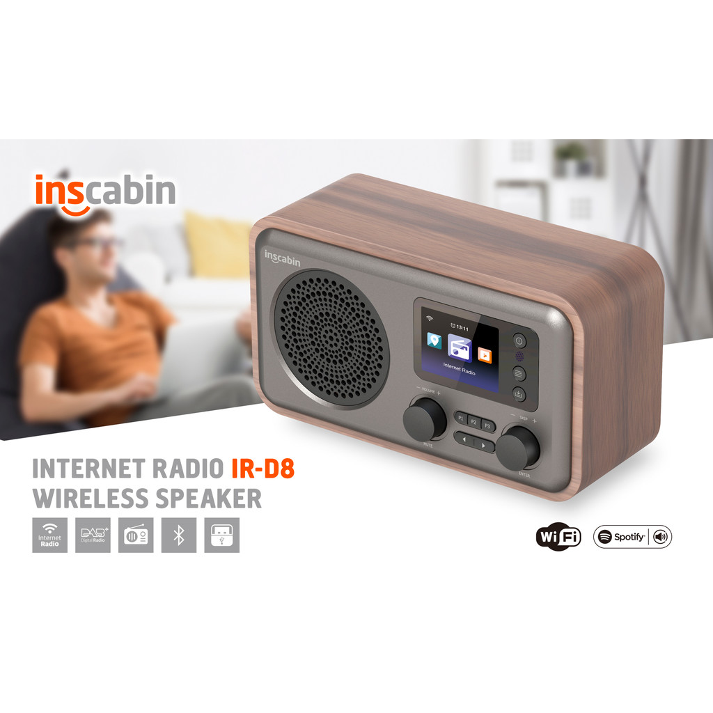 Inscabin D8 Internet DAB/DAB+ Digital Radio, Internet Radio/Digital Radio with Spotify Connect and
