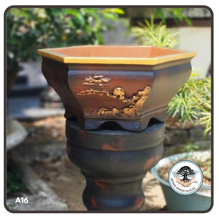 Pot Semen Bonsai Tanaman Hias Pot Relief Elegan Berkualitas