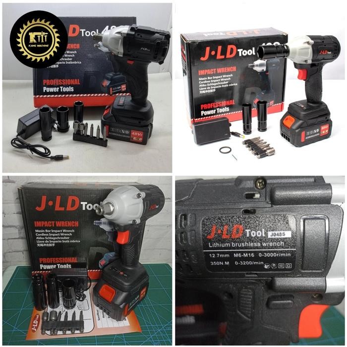 mesin bor pembuka baut JLD impact wrench cordless 48V 48S
