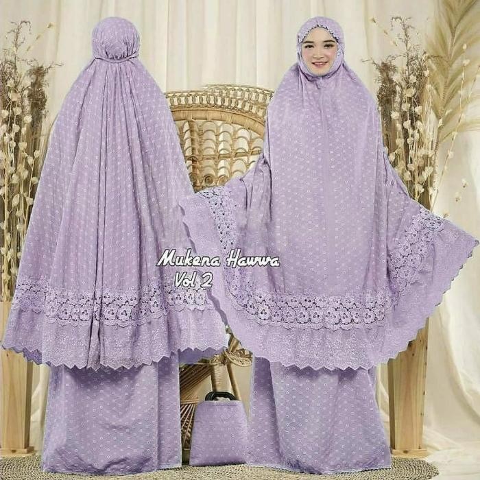 (Allthebest) (KATUN PREMIUM) MUKENA DEWASA KATUN PARIS HAWA WARNA ORIGINAL Mukenah Nyaman Bordir