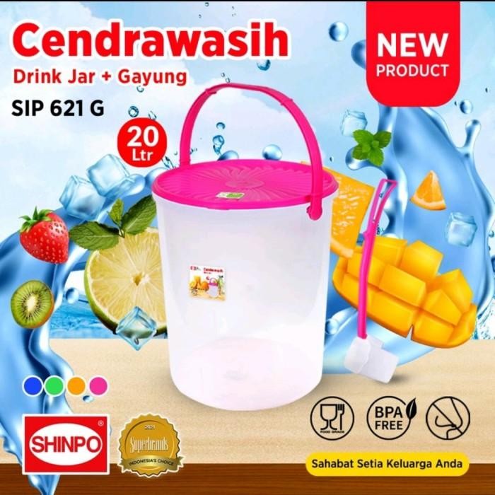 Toples 20 Liter + Gayung/ Toples Es Buah Shinpo 20 Liter ( Gojek/Grab)