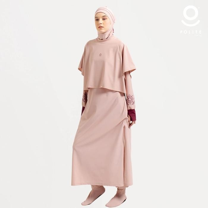 (Allthebest) POLITE SWIM Baju Renang Muslimah Tun Shark Pale Purple