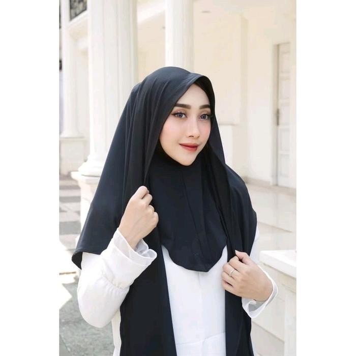 (Allthebest) PASMINA INNER OVAL TUTUP LEHER/ PASMINA OVAL INSTAN TUTUP LEHER HIJAB JILBAB KHIMAR