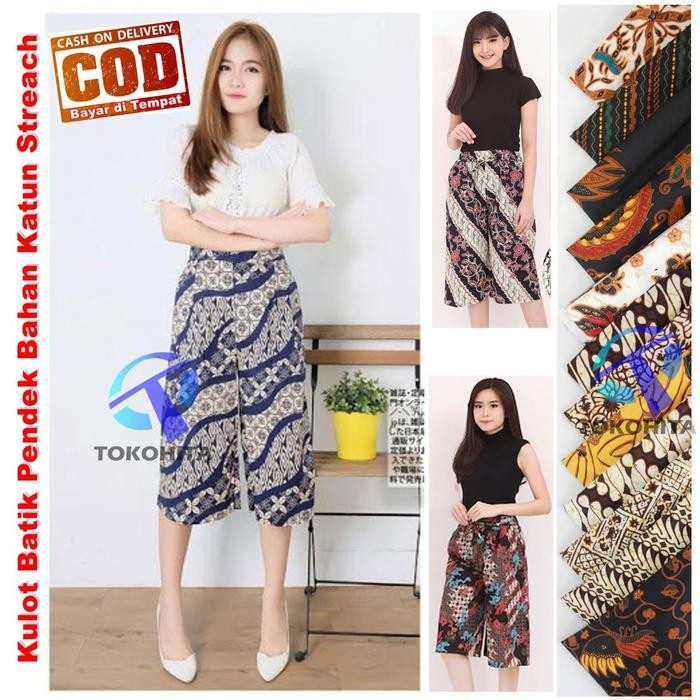 Kulot Batik Java One Katun Pendek Wanita Kulot Batik Pendek Jumbo cewe