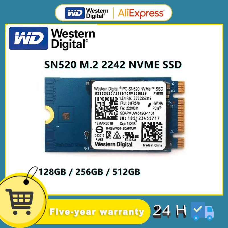 Original WD SN520 512GB 256GB 128GB M.2 2242 NVME Internal Solid State Drive Western Digital M.2 224