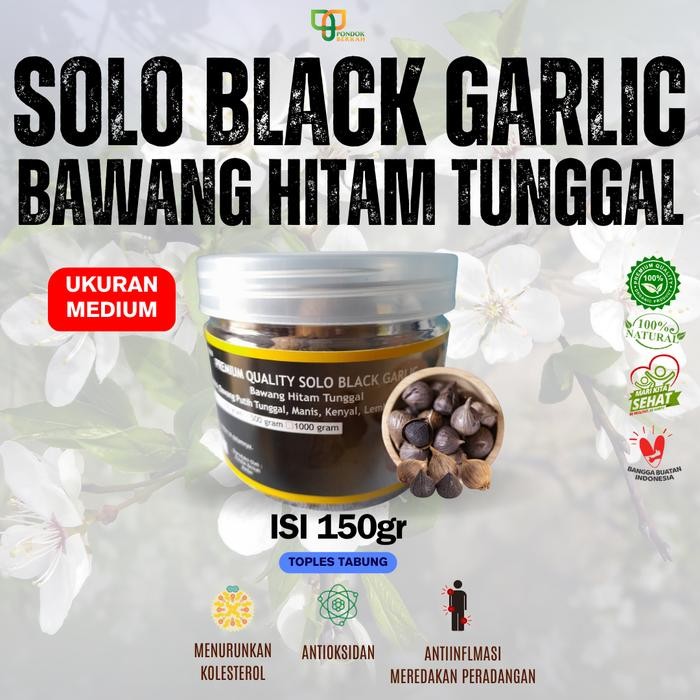 

TERLARIS Grade A Bawang Hitam Tunggal Solo Black Garlic Isi 150gr 250gr Tabung Pondok Berkah READY