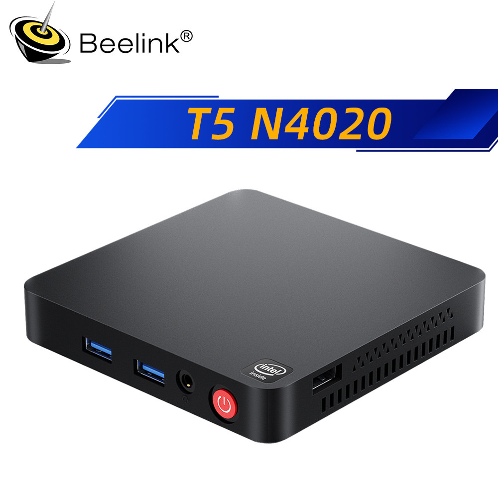 Beelink T5 Mini PC Intel Celeron N4020 CPU with LPDDR4 4GB eMMC 64GB Support 4K 1000M RJ45 LAN Wifi5