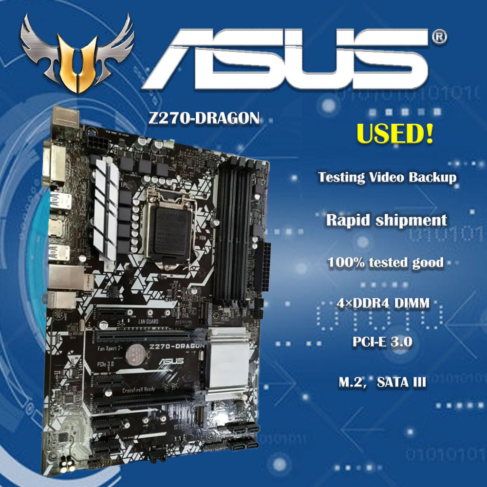 Motherboard For Asus PRIME Z270-DRAGON Original  Desktop Intel Z270 Z270M DDR4 LGA 1151 i7/i5/i3 USB