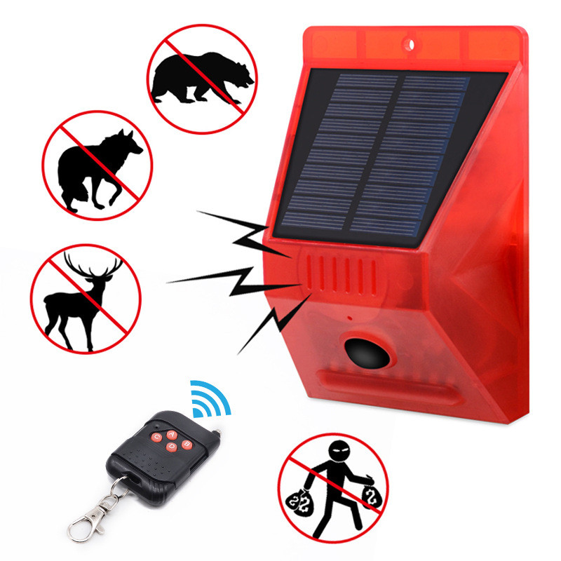 Solar Alarm Lamp Remote Control Security Alarm Motion Sensor Alarm Siren PIR Motion Sensor Detector