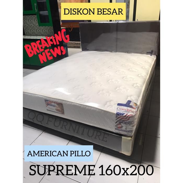 [Cuci Gudang] American Pillo Springbed Tipe Supreme 160X200 Set Divan