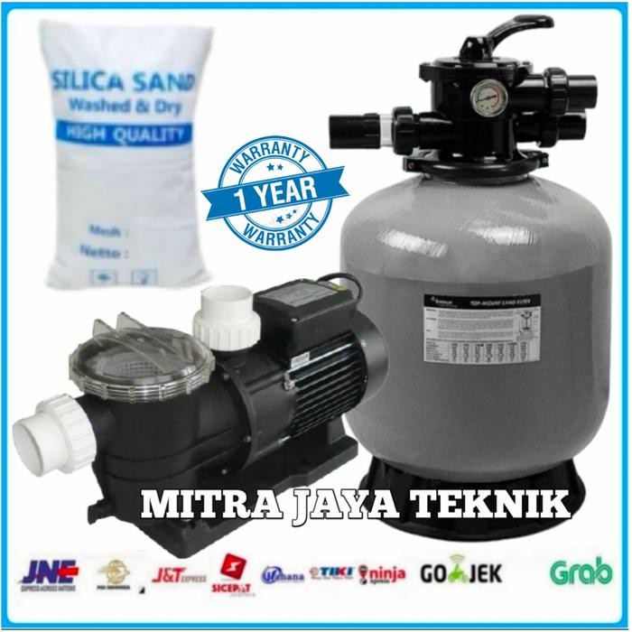 Mesin Pompa kolam Renang 3/4HP + Filter 16Inch paket kolam renang