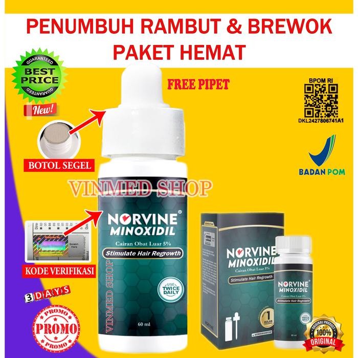 Norvine MINOXIDIL 5% Serum Penumbuh Rambut BPOM RI