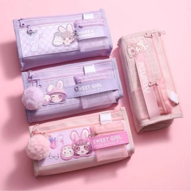 

BEST SELLER K004 Kotak Pensil Ala Korean Student Motif Kartun Lucu / Tempat Pensil Karakter Kartun