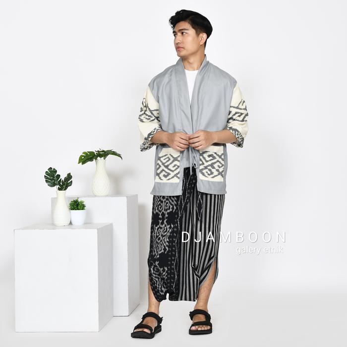 set outer pria etnik + celana etnik komon set