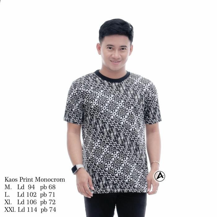 Kaos batik pria lengan pendek halus