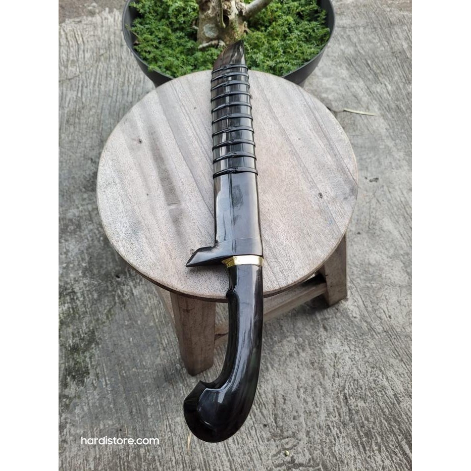 Pisau Sembelih 27 cm Baja ELMAX, Handle dan Warangka Full Tanduk Kebo Hitam