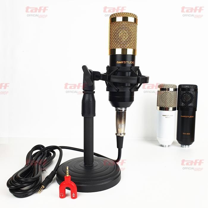 TaffSTUDIO BM800 Condenser BM 800 Microphone Stand Mic Meja Podium
