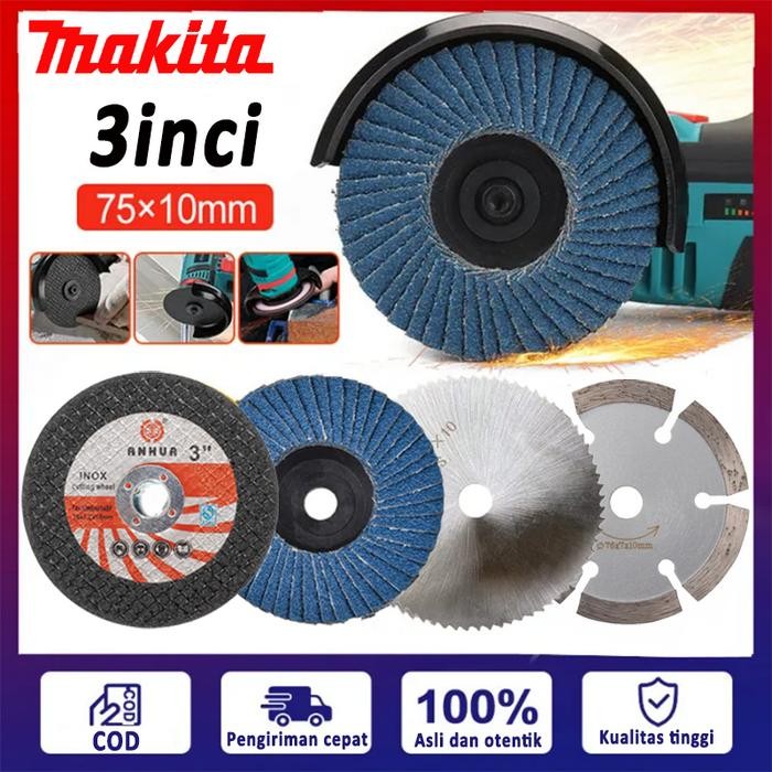 MAKITA Cakram Gerinda Bor Diameter 75Mm 10Mm Alat Penggiling Sudut Elektrik Multifungsi Pisau