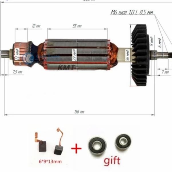 ARMATURE ANGKER GERINDA MAKITA GA4034 GURINDA MAKITA GA 4034 BONUS CB