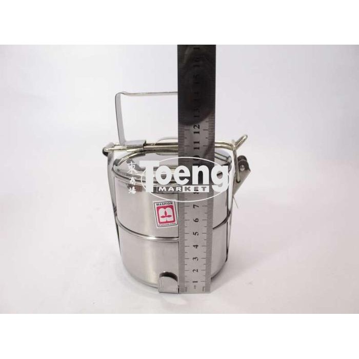 rantang 10cm susun 2 (kunci) ss / rantang stainless susun 2 maspion kode 121