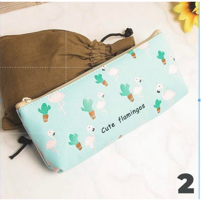 

Tempat Pensil Korea Style Flamingo Natures Organizer Stationery Set