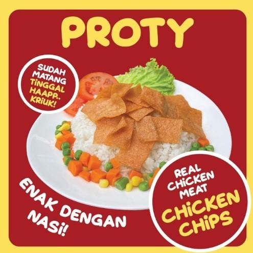 

Sedia PROTY Chicken Chips - Keripik Daging Ayam Krispi - Snack Ce Protein Sehat 18 gr - Non MSG,