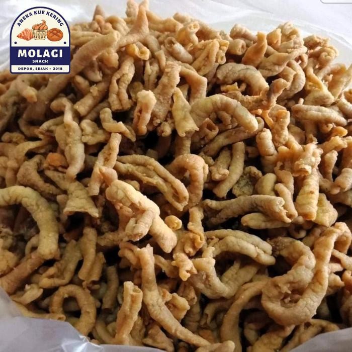 

Sedia 1 Kg - Keripik Kripik Usus Ayam Tepung Kiloan - Molagi Snack