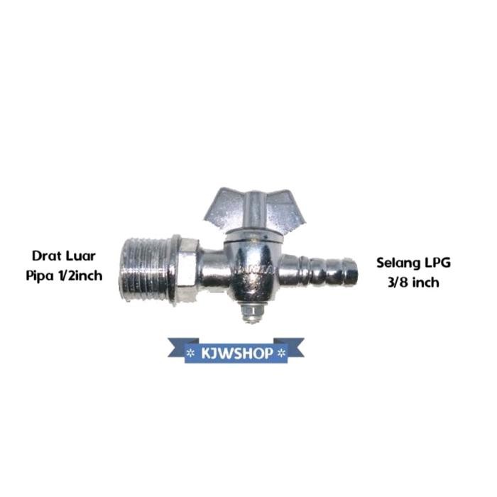 Kran Gas 3/8" Kran Lpg Ukuran 3/8" Kran Drat Luar 1/2" Selang 3/8" Keran Gas Lpg 3/8" Keran Gas 3/8