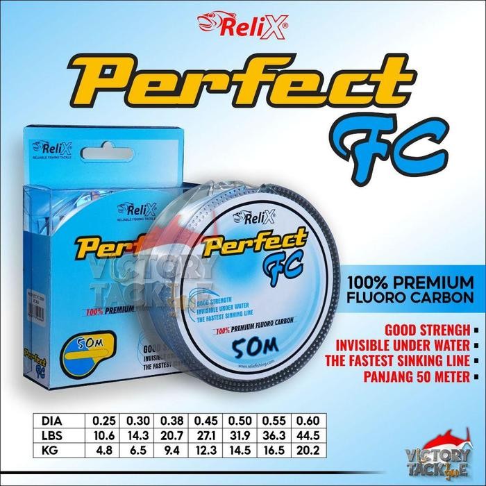 RELIX PERFECT FLUOROCARBON FC SENAR PANCING BENANG LEADER Ikan Jig Lure Mancing Galatama