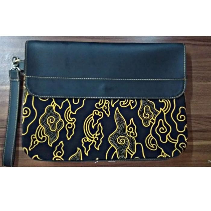 Bagus Tas Tangan Clutch Bag Kombinasi Kulit Sintetis Dan Batik