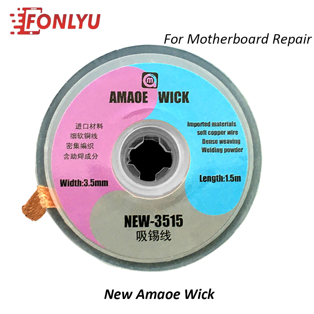 Amaoe New Solder Wick Remover Desoldering Braid Wire Sucker Cable Fluxed BGA Tin Absorbtion Line For