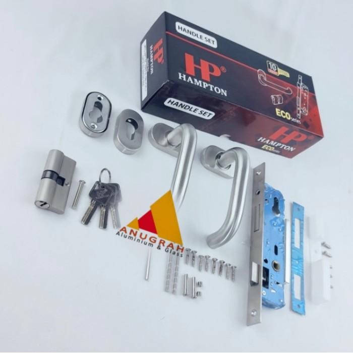 (Allthebest) Kunci + Handle Hampton Komplit Set Pintu Aluminium